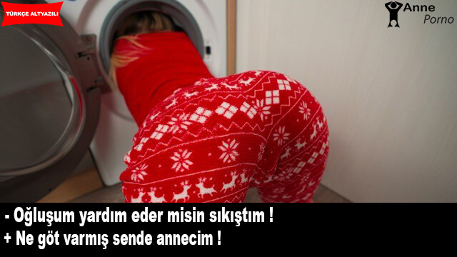 Makineye Sıkışan Annesini Fırsat Bilip Siken Piç