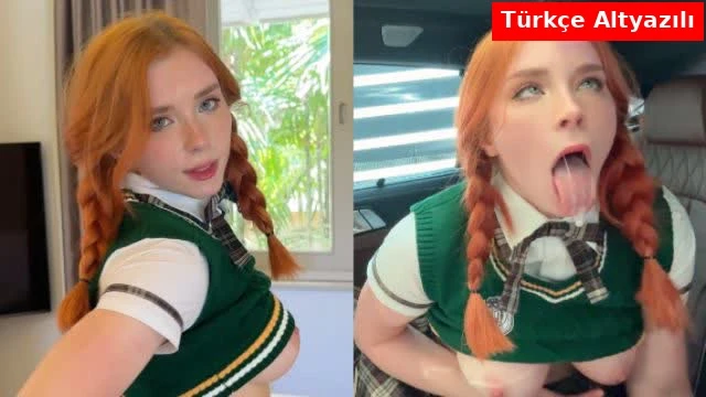 Sweetie Fox Liseli Kıyafetiyle Tanımadığı Adama Arabada Gırtlak Yapıyor